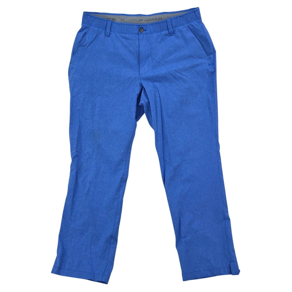 Under Armour Match Play Golf Pants Mens 40/32 Blue Heathered Loose Fit Athletic